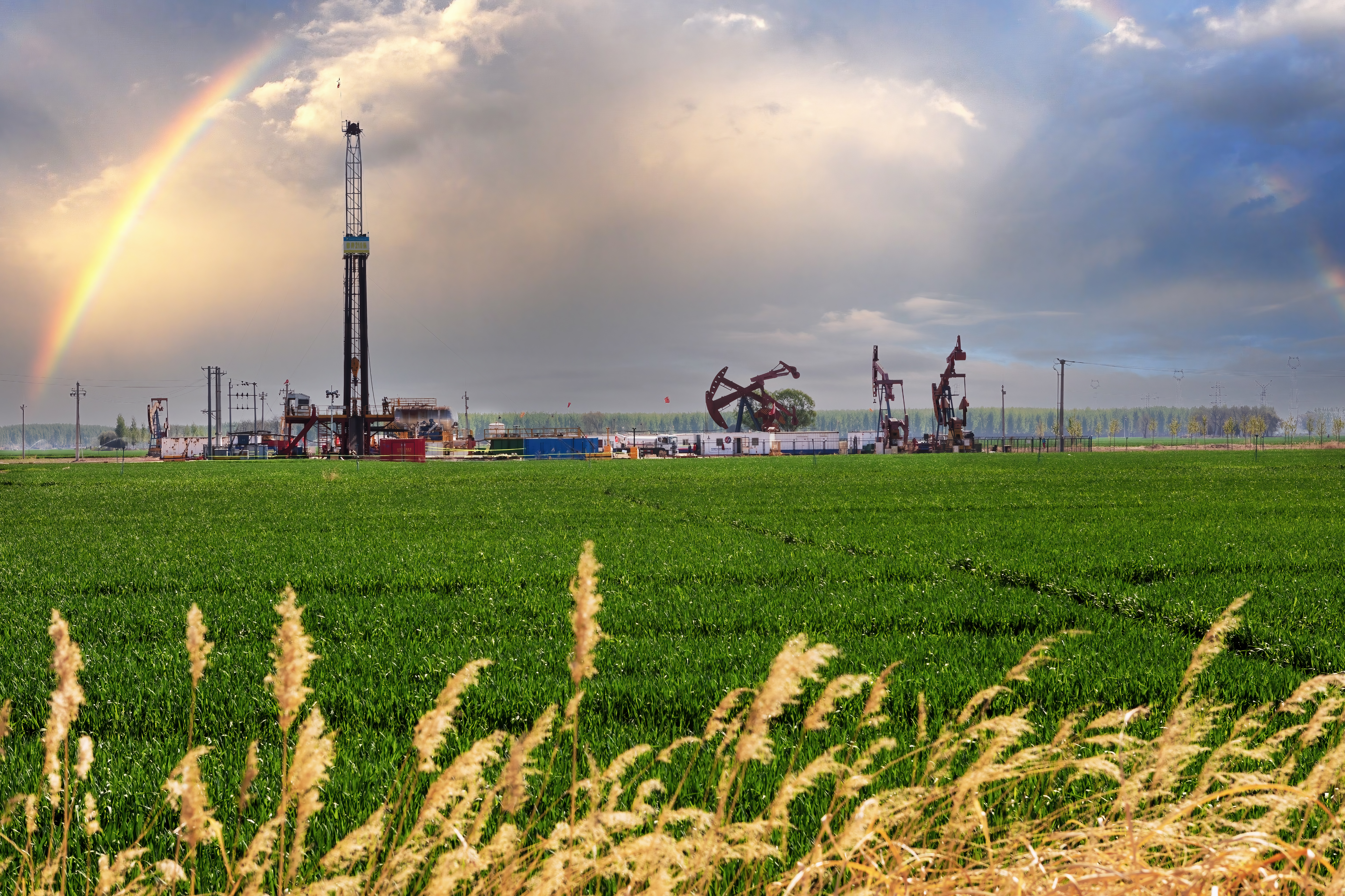 雨后井场